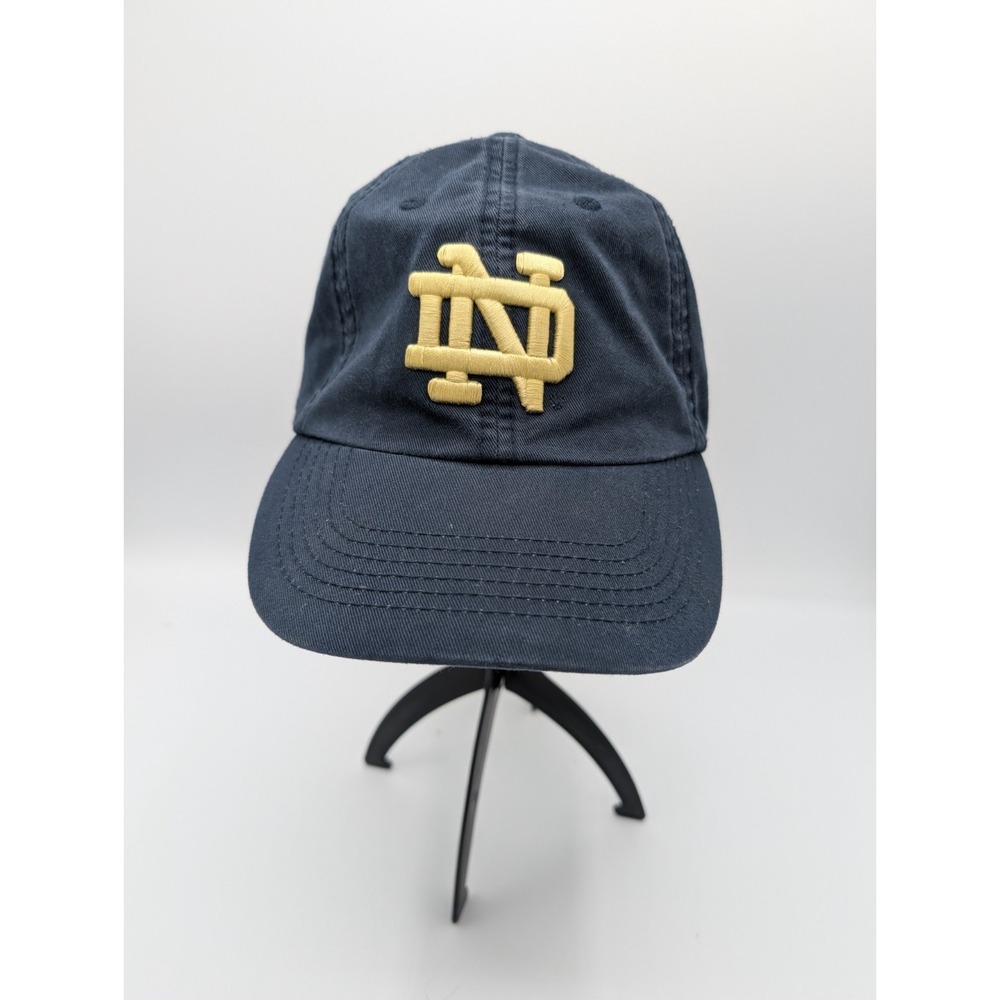 Vintage Notre Dame Fighting Irish Hat Cap Strap Back Blue Top Of The World Adult